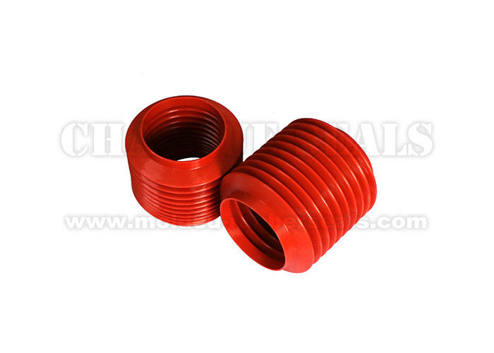 Red Color Silicone Bellows Fluid Equipment Shrink Range 104 Mm 160mm Length